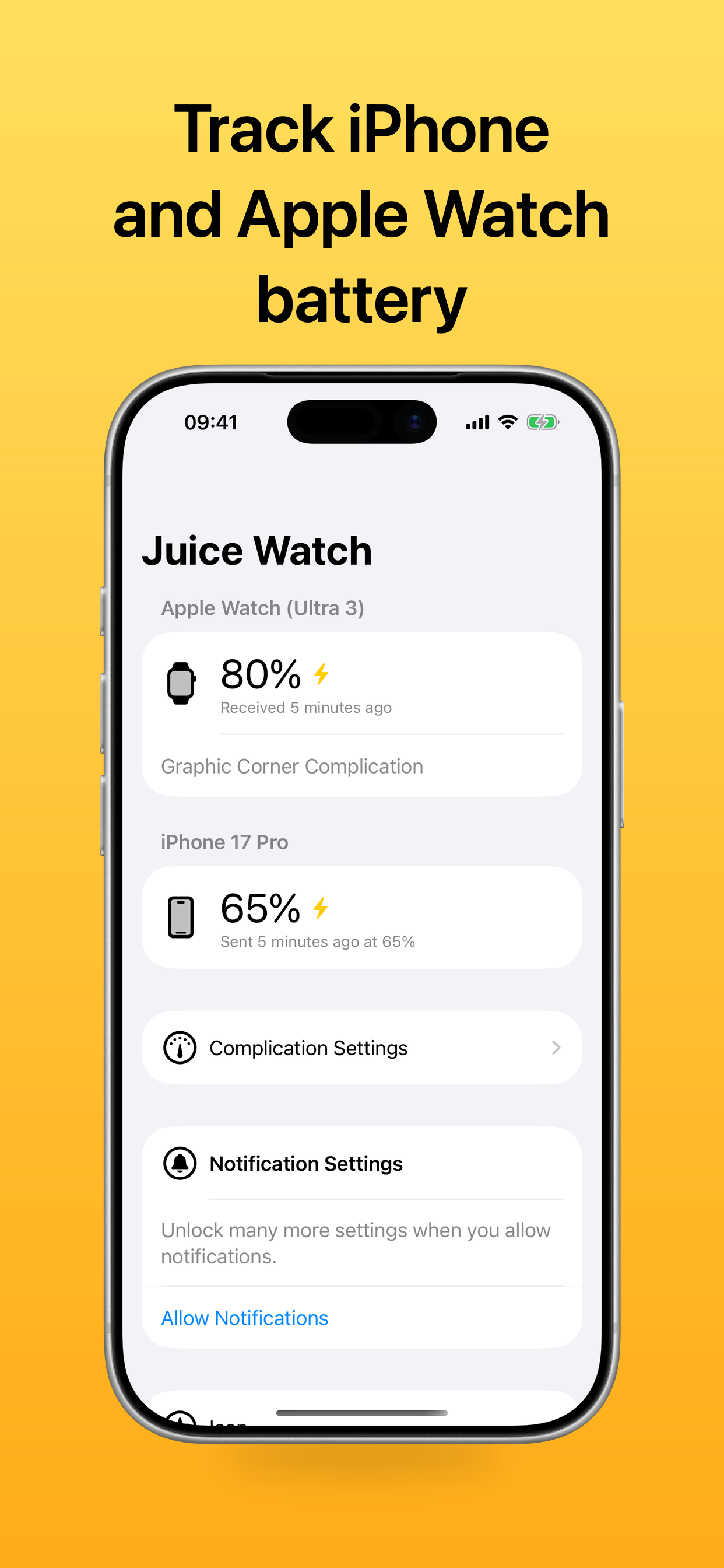 Juice Watch iPhone app screenshot