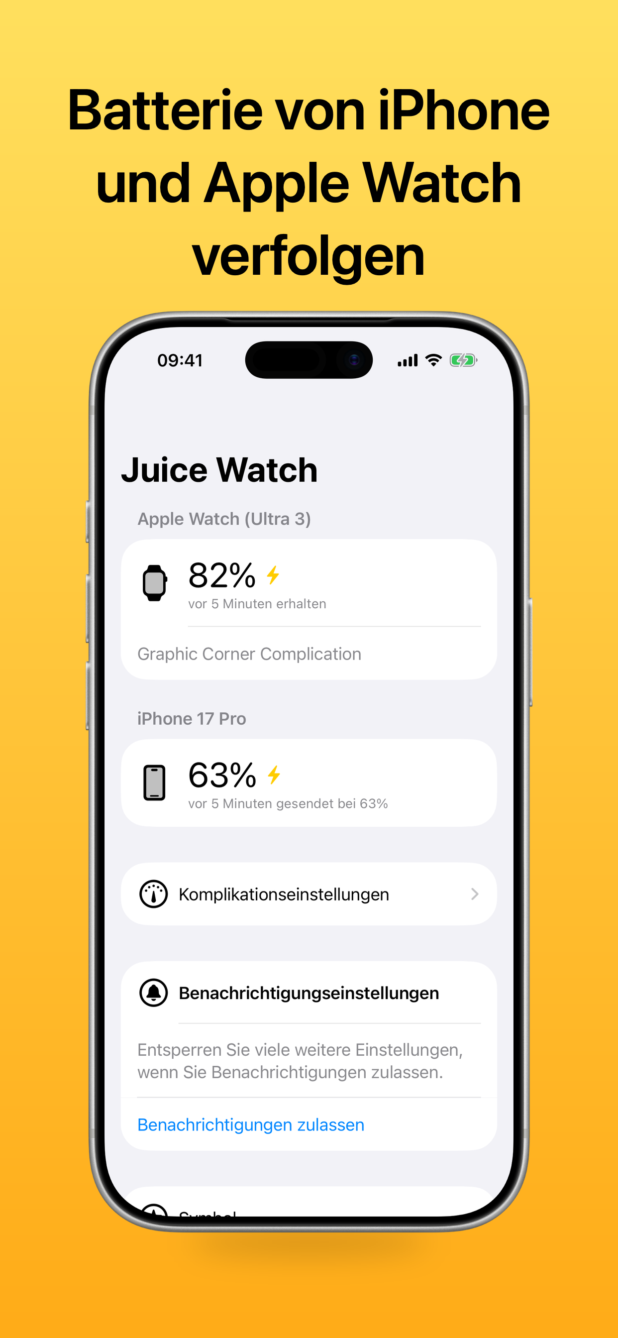 Juice Watch iPhone App Screenshot