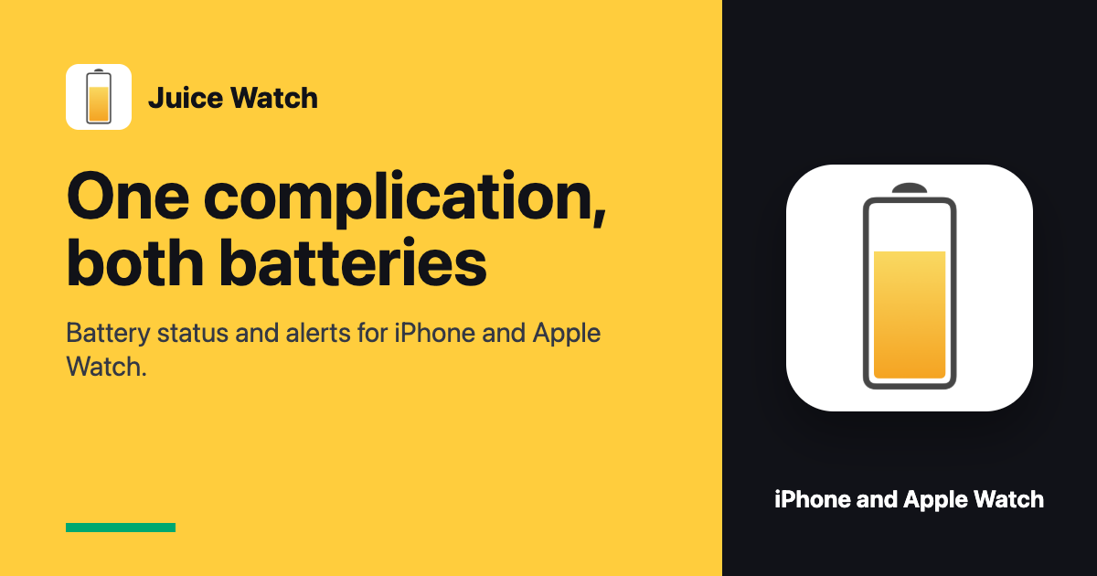 Juice Watch: Battery status across iPhone and Apple Watch